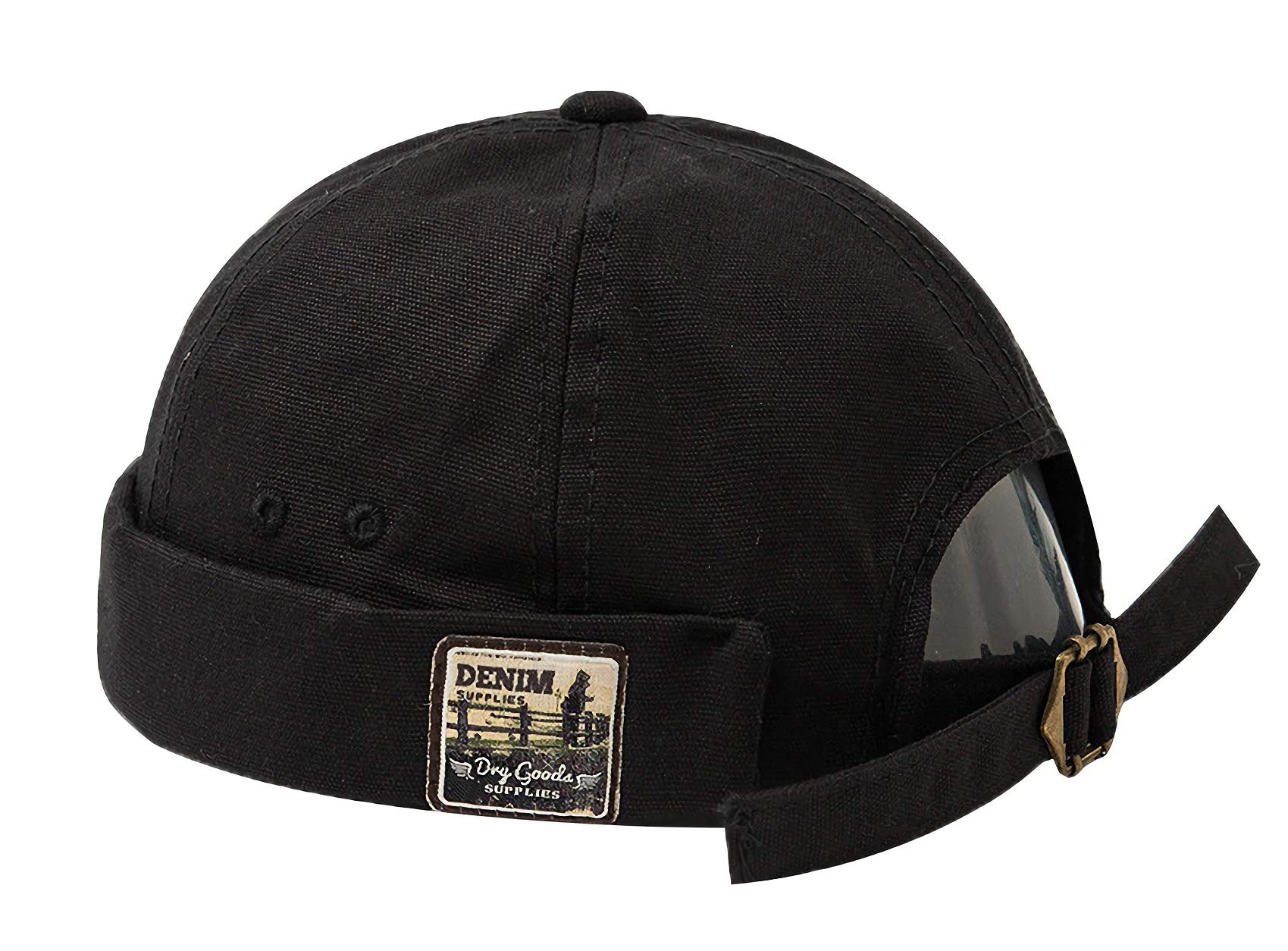 CleciborDocker Beanie Hat,Brimless Watch Cap Rolled Cuff Harbour Hat,Retro Strapback Docker Cap