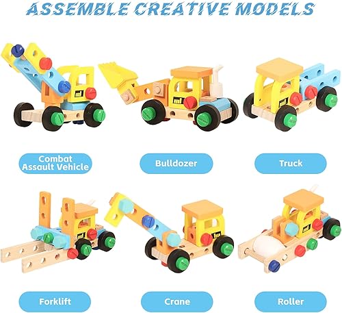 Miniatura 3 de Kit de herramientas para niños, juego de herramientas de madera para niños pequeños, incluye caja de herramientas, juguetes educativos Montessori de