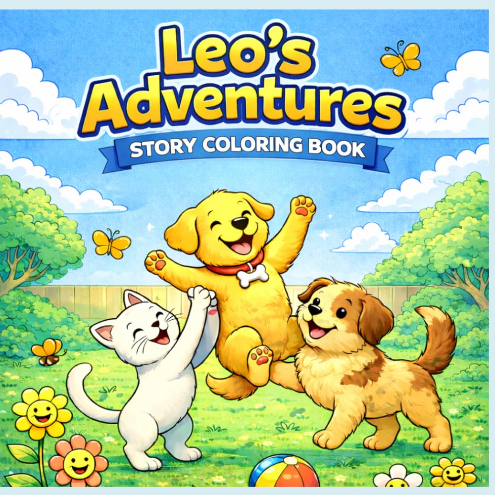 Leo's Adventures: A Cozy Story Coloring Book: Fun Story and Coloring Pages for kids ages 3-6 (Leo’s Happy Adventures)
