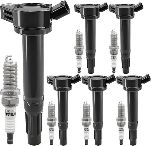 Paquete de 6 bobinas de encendido UF487 90919-A2002 y bujías de iridio para Toyota Highlander, Sienna, 4Runner, Avalon, Tundra, Camry, Venza, RAV4,