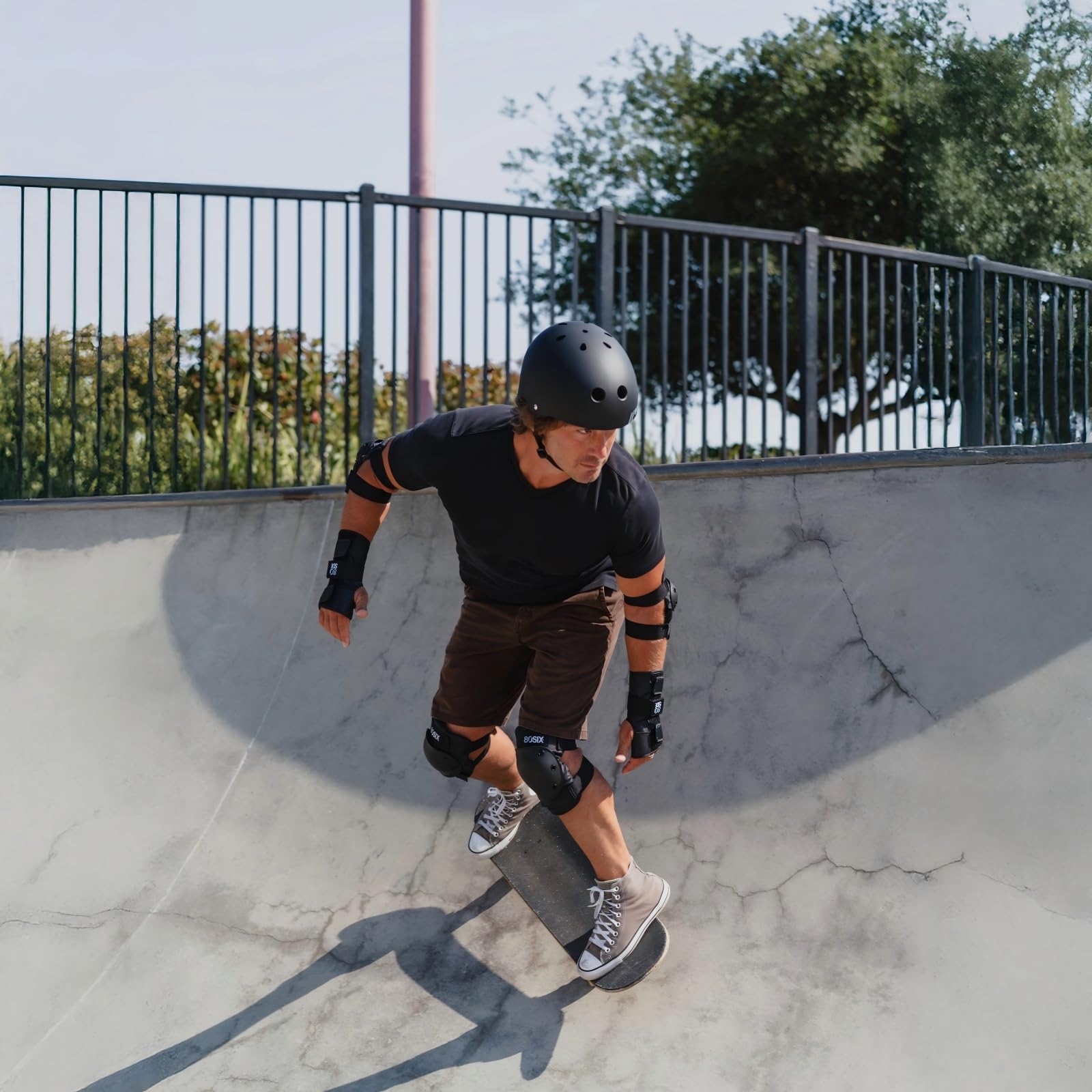 80SIX Schoner Inliner Kinder & Erwachsene – [6er] Protektoren Set Knieschoner, Ellenbogenschoner & Handgelenkschoner Schutzausrüstung für Skateboard, Scooter, Rollschuhe, Inliner & Longboard