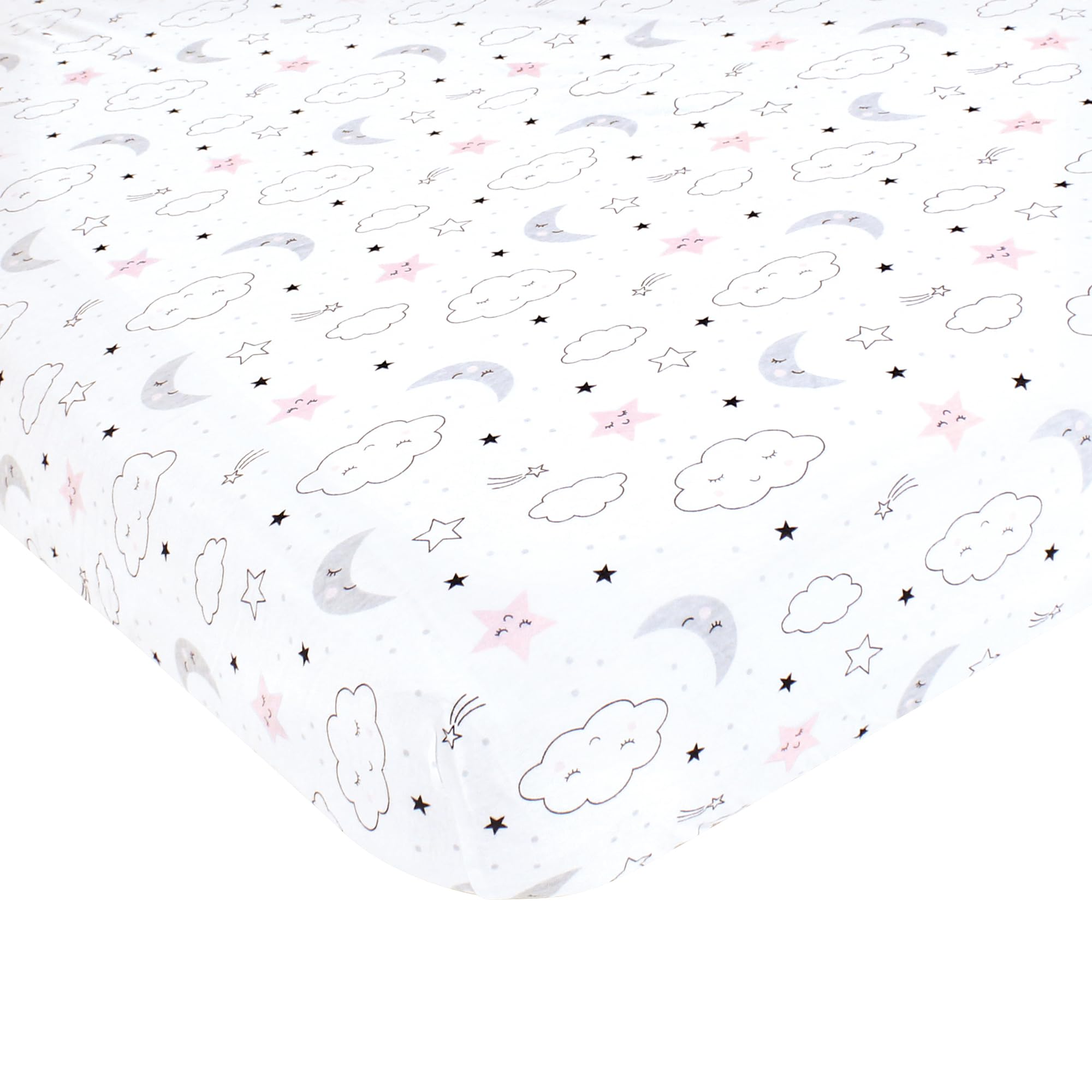 Drap housse bébé respirant Hudson Baby en pur coton extensible