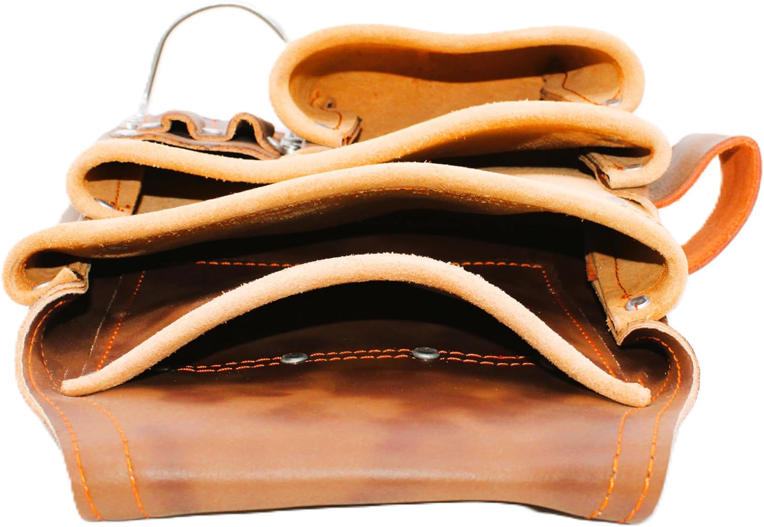 Heavy Duty Leather Carpenter Tool Pouch – 7 Pocket Tool Belt Pouch for Carpenters, Roofers, Flooring Installers & DIY | Lightweight, Fits All Belts, Durable Construction (Right Hand)