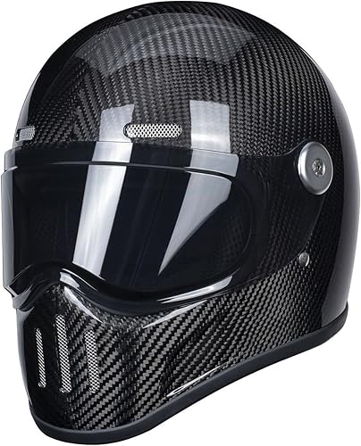 Cascos de motocicleta ligeros de fibra de carbono retro Casco integral Cascos para Motos para hombres y mujeres