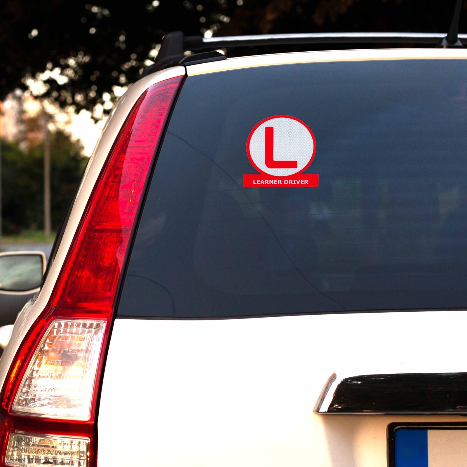 Clickedin L Board Reflective Sticker for Car |Water Resistance Reflective RED Dye Cut Sticker |L Board Sticker for Car Decals L-Board Learner Driver Vinyl Exterior Decal Red(Pack of 2)