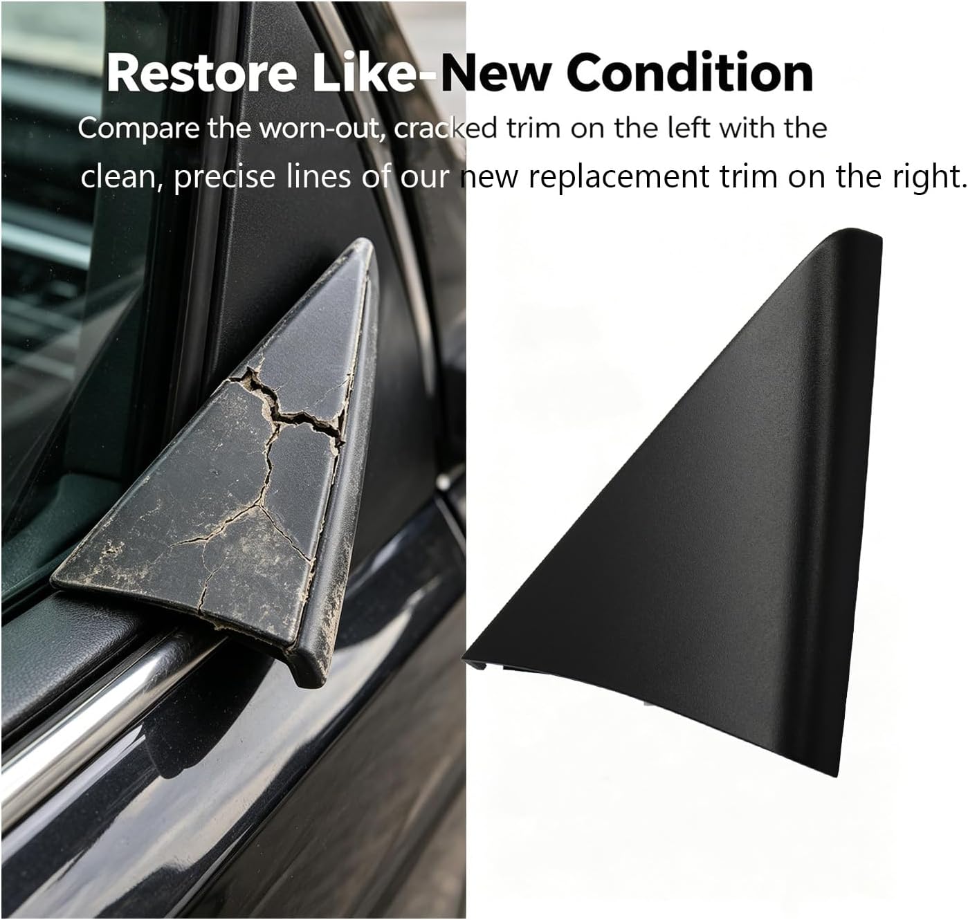 25857294 25857289 Front Door Upper Trim Panel Triangle Cover Driver and Passenger Side Compatible with 2007-2013 Chevy Chevrolet Avalanche Suburban Silverado Tahoe GMC Sierra Yukon