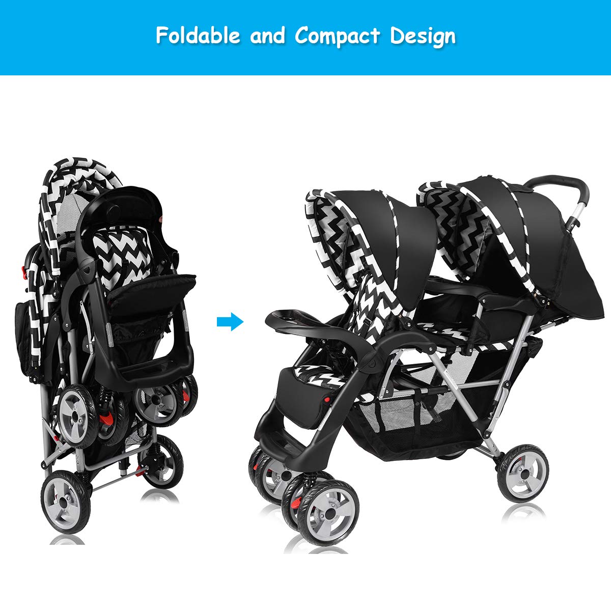 honey joy double stroller