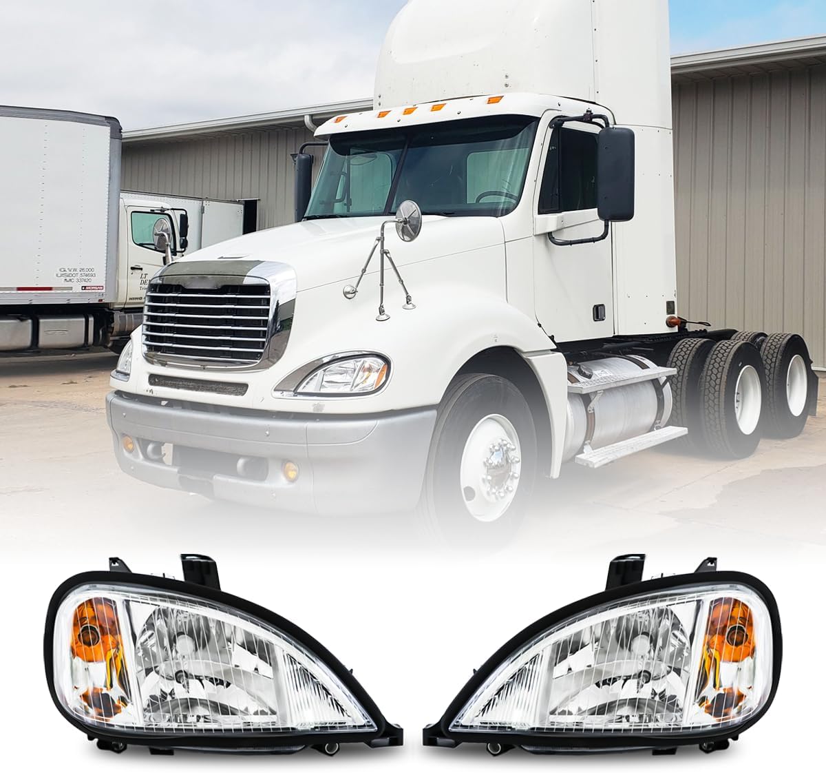 Easyinst Freightliner Headlights for Columbia 20042017,Replacement Headlamp DOT and