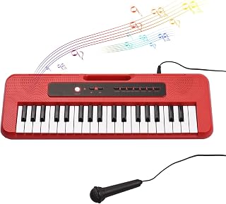 37 Key Electronic Piano With Mini Microphone Preset 10 Demos Supports Recording Headphone Keyboard Electronic Keyboard