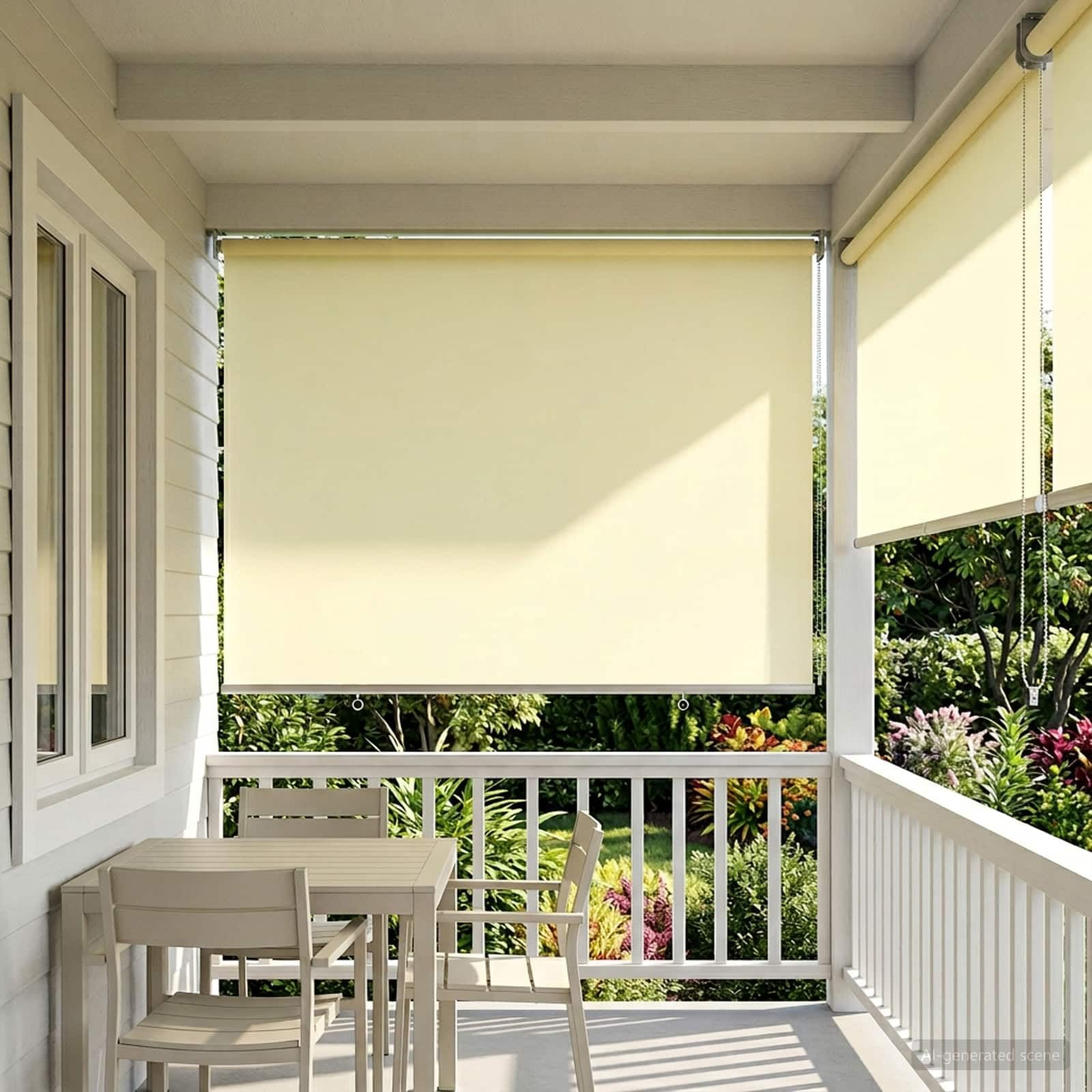 Tenda avvolgibile con protezione UV, 180 x 140 cm, in poliestere | Copertura per finestra traslucida per soggiorno e giardino d'inverno. Efficace regolazione del calore grazie alla trama fitta