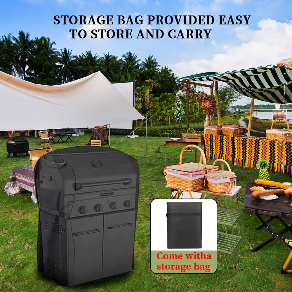 Copertura Barbecue Impermeabile Telo Protettivo per BBQ Grill Telo, Cover per Barbecue Piccolo Universale Esterno, PU Tessuto Oxford Anti UV Pioggia Polvere Sole Neve, 76x66x110cm