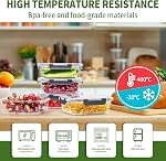 Skroam 5 paquets de conteneurs de stockage alimentaire en verre de 36 oz avec couvercles hermétiques, conteneurs de préparation de repas en verre pour le déjeuner, organisateurs et stockage de garde-manger, bocaux à lunch en verre sûrs pour le congélateur et le four, étanches