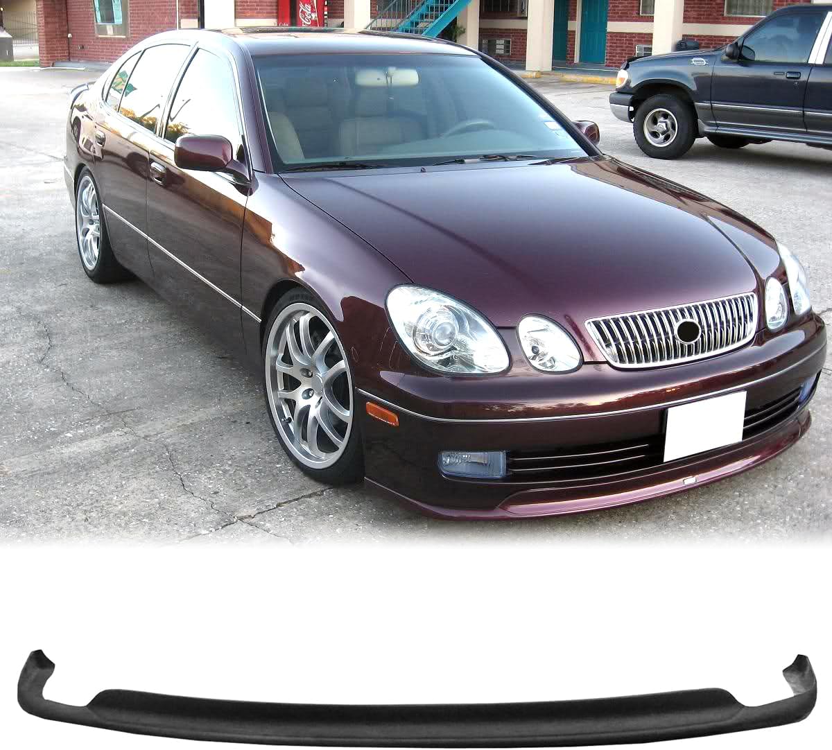 MagicDrift Front Bumper Lip Chin Spoiler, 1998-2005 Lexus GS300 / GS400 / GS430, TTE Style Polyurethane (PU) Front Lower Splitter Protector, Unpainted Black, 1 Piece