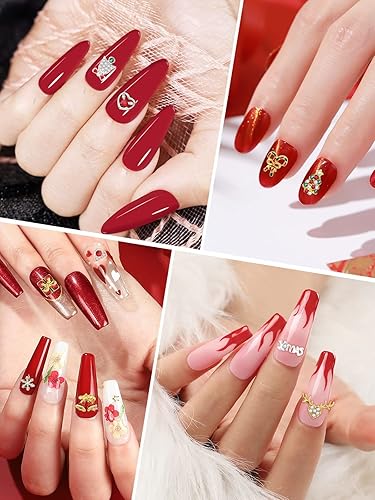 Miniatura 4 de 60 piezas de diamantes de imitación de Navidad para arte de uñas, aleación 3D, dijes de campana, diamantes de nieve, joyas de Navidad, gemas de Papá