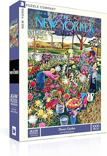 New York Puzzle Company - Jardín de flores neoyorquino - Rompecabezas de 1000 piezas para noches de juego familiar por Ilonka Karasz