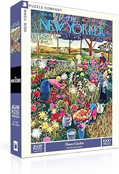 New York Puzzle Company - New Yorker Flower Garden - 1000 Piece Jigsaw Puzzle for Family Game Nights by Ilonka Karasz