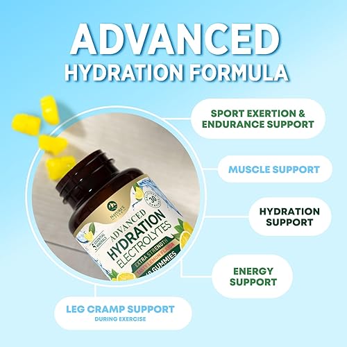 Miniatura 5 de Gomitas de electrolitos de hidratación, gomitas de reposición líquida diaria, multiplicador de electrolitos con minerales, potasio y sal real,