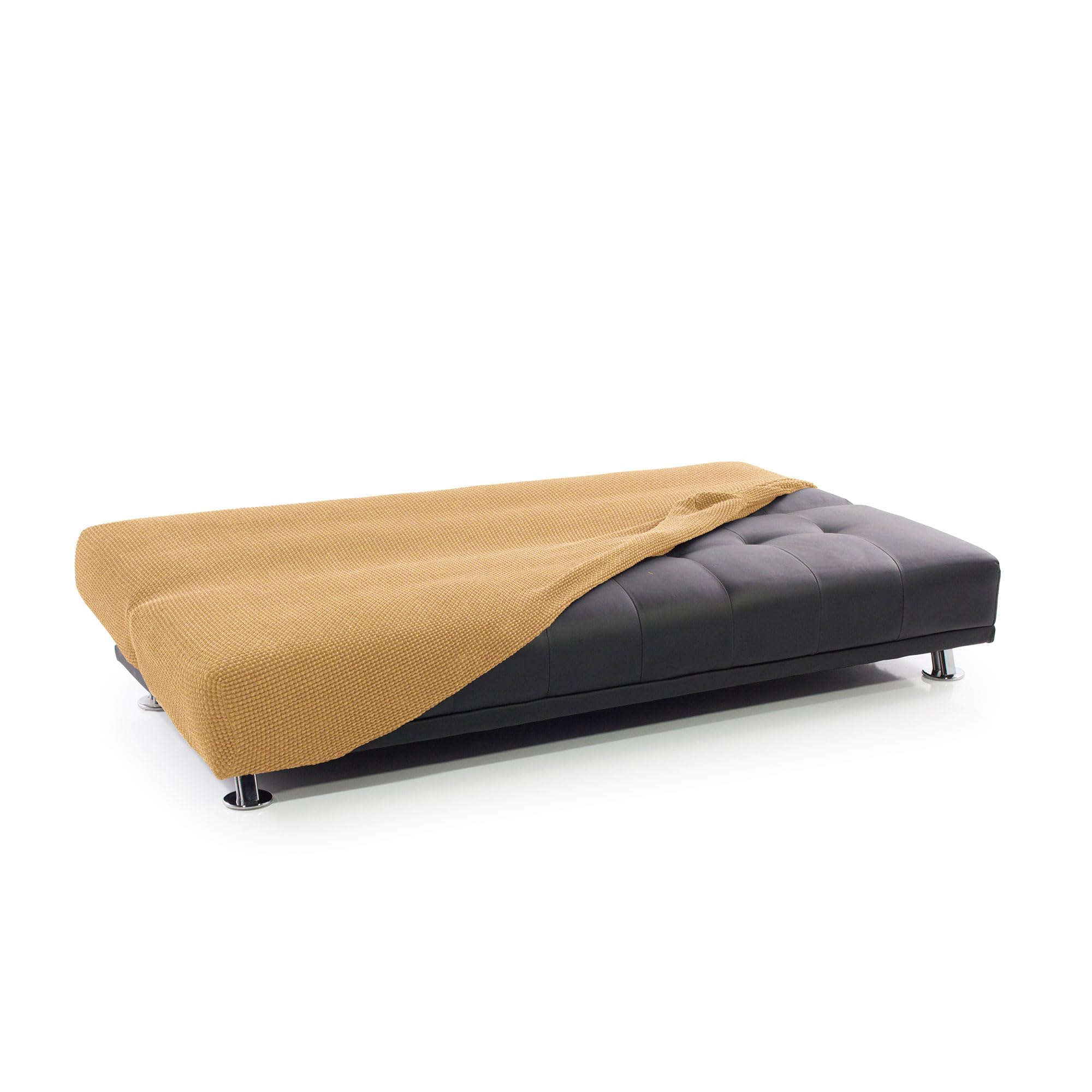 FAVERTI Copridivano per letto Click Clack 3 posti da 160 a 200 cm | Modello NOVELE | Giallo | Fodera super elastica ideale per qualsiasi divano letto | Protezione di qualità tessuto jacquard in cotone
