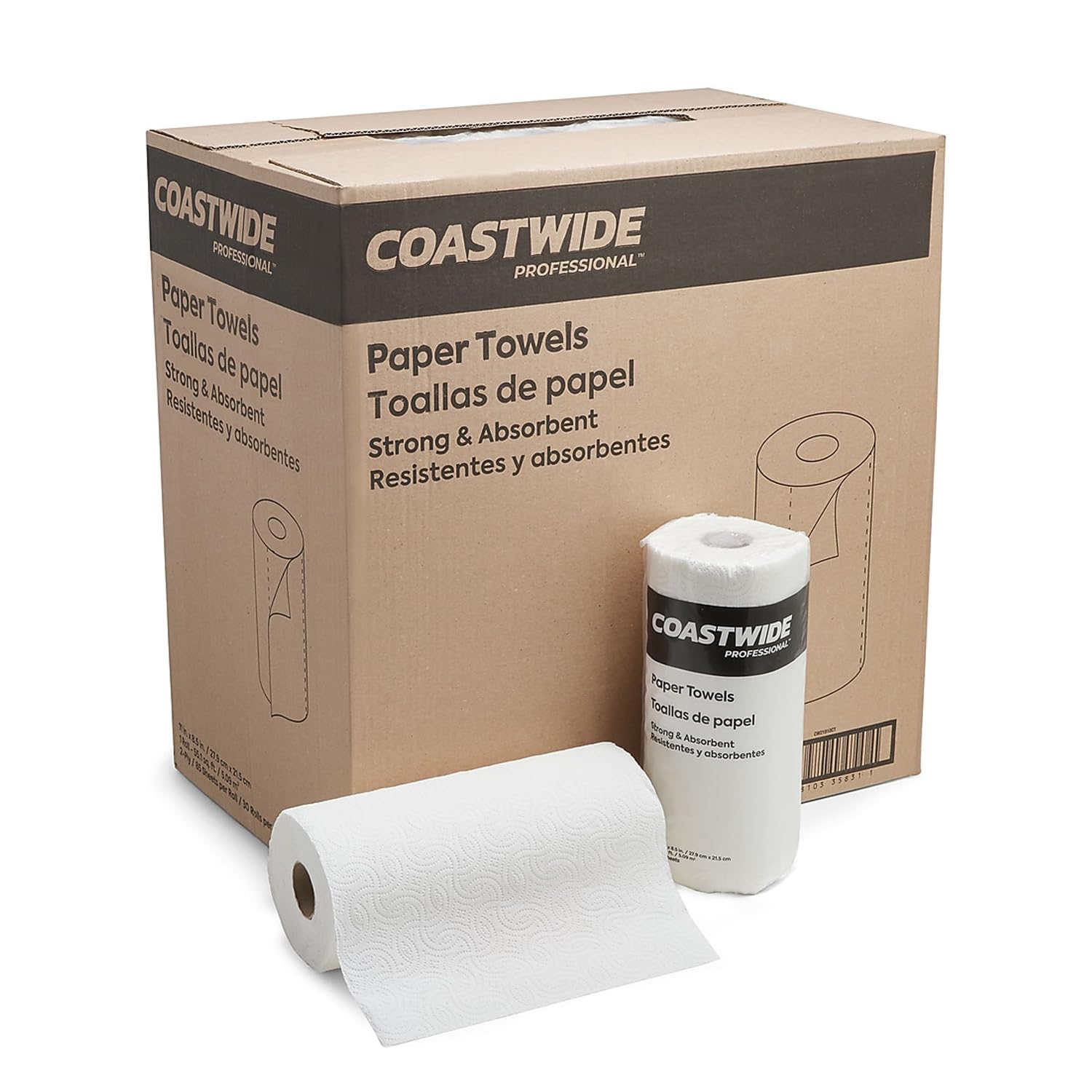 Coastwide Professional Cw21810ct - Rollos de cocina toalla de papel de 2 capas, color blanco, 85 hojas/Rl, 30 Rl/Ct