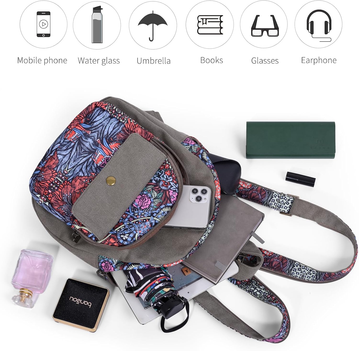 Black Butterfly Premium Backpack for Women, Crossbody Sling Backpack Sling Bag, Travel Hiking Chest Bag Daypack (Dark Grey) - Image 5