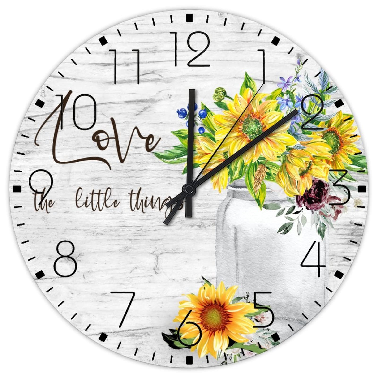 Horloge murale en bois floral Love The Little Things pour célébrer chaque instant