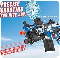 Vista 7 de JIFTOK - Pistola eléctrica de bolas de gel, lanzador automático de bolas de salpicaduras de alta velocidad con más de 60000 y gafas, juguetes