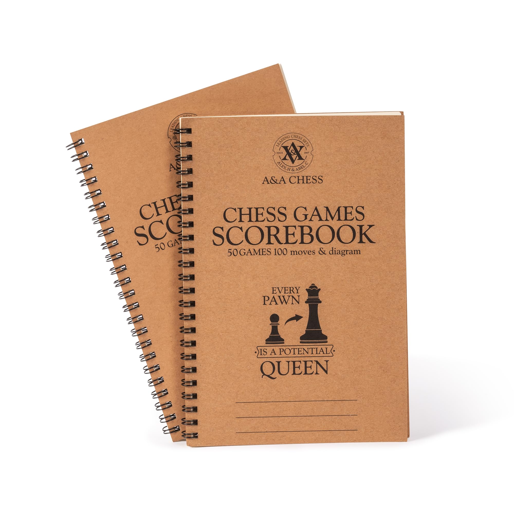 A&A 2 Pack Chess Scorebook, 50 Games Recordable, 100 Moves Per Game, Eye-Protection Chess Scorebook / 5.5 x 8.25 in.The Forest Stewardship Council