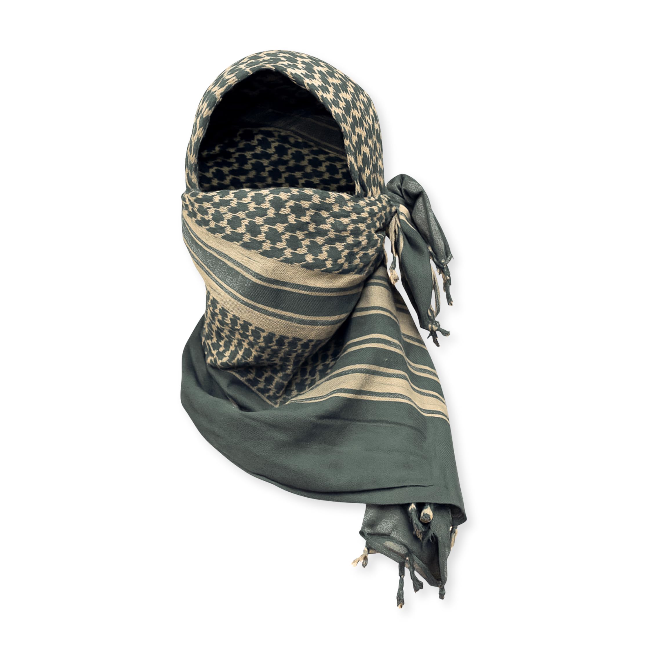 M MCGUIRE GEAR Shemagh Tactical Scarf, Middle Eastern Desert Hood, Bandana, Keffiyeh, Military Style, 100% Cotton, 42" x 42"