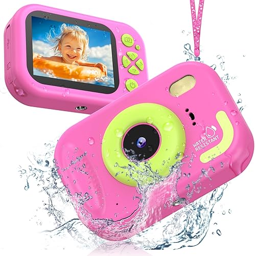 Cámara para niños impermeable, cámara submarina IP68 para niños de 3 a 12 años, cámara digital HD para niños con grabación de video de 1080P,
