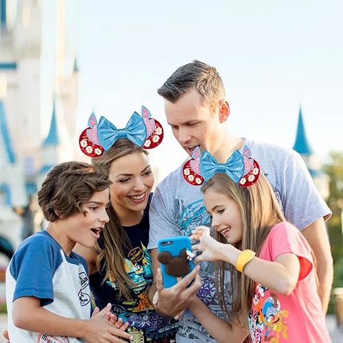 Miniatura 5 de FANYITY Orejas de ratón, diadema de lentejuelas con orejas de ratón para niños, niñas y mujeres (rojo)