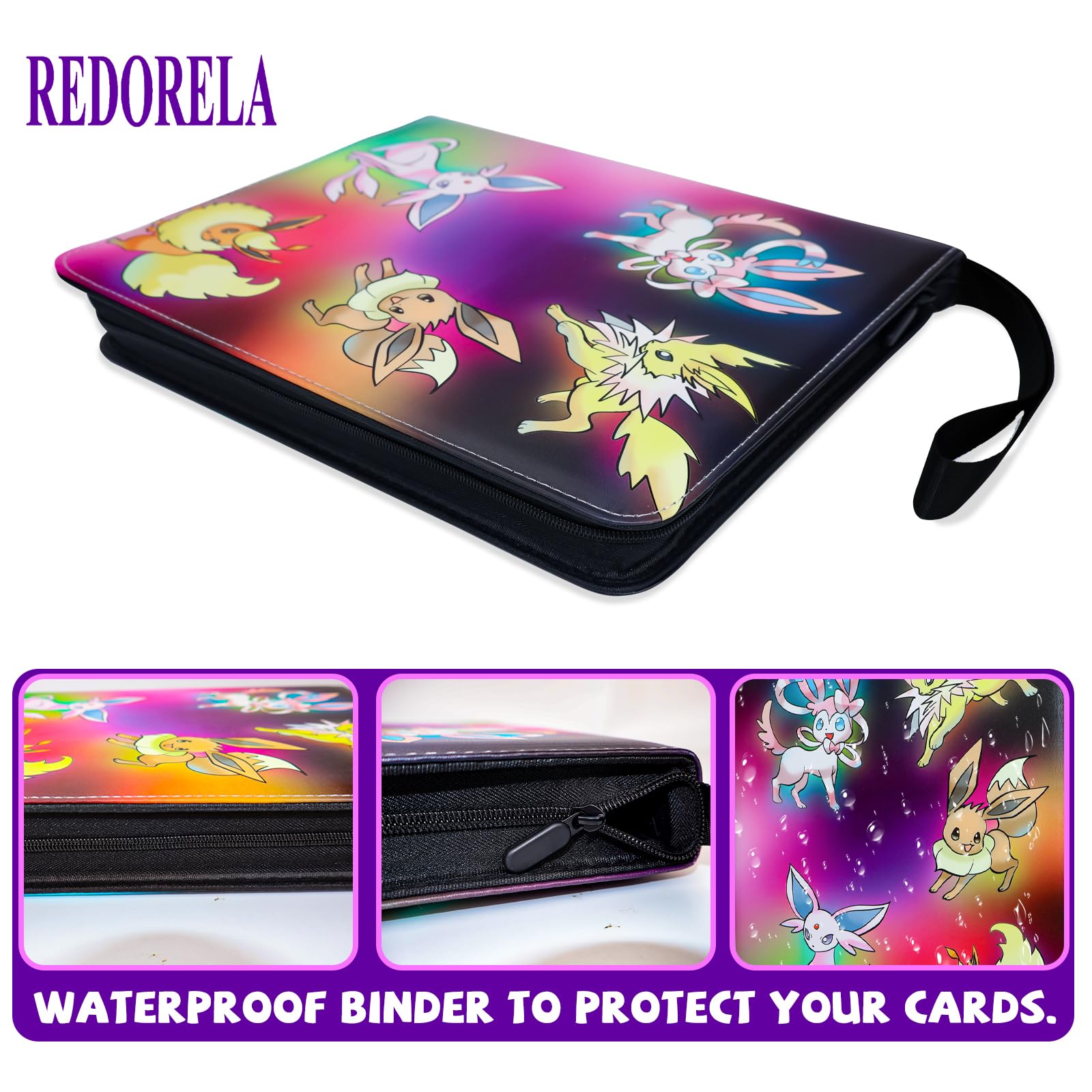 pokemon folder cards Pokmon Mega Evolution 9-Pocket Portfolio Art & Hobby HD Transparent Transparent sleeves help you recognize the contents of the card easily and clearly see the cards pattern instead of taking them out 540-Card Capacity Binder
