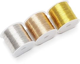 Copper Wire for Jewellery – 0.3 mm × 100 m 3 Roll of Gold, Silver and Copper Craft Wire, Soft Wire, Bead Wire, Ideal for Jewellery Making and DIY Projects, DIY