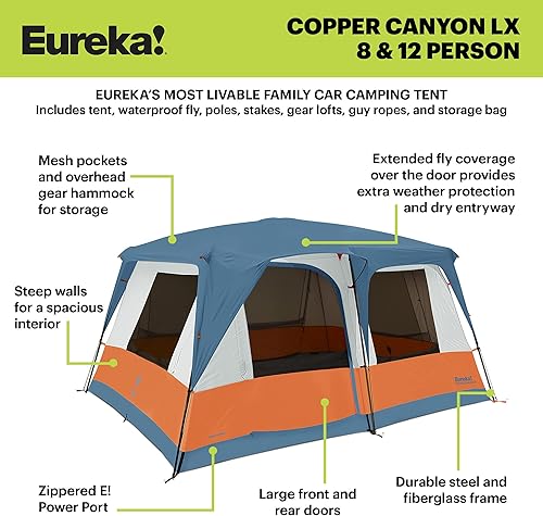 Miniatura 4 de Eureka! Copper Canyon LX, tienda de campaña para 3 estaciones, familia y coche (4, 6, 8 o 12 personas)