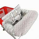 Portable 2-in-1 Shopping Cart & High Chair Covers for Babies, Kids, Infants, Toddlers | Universal Size with Free Carry Bag (Gray Chevron)