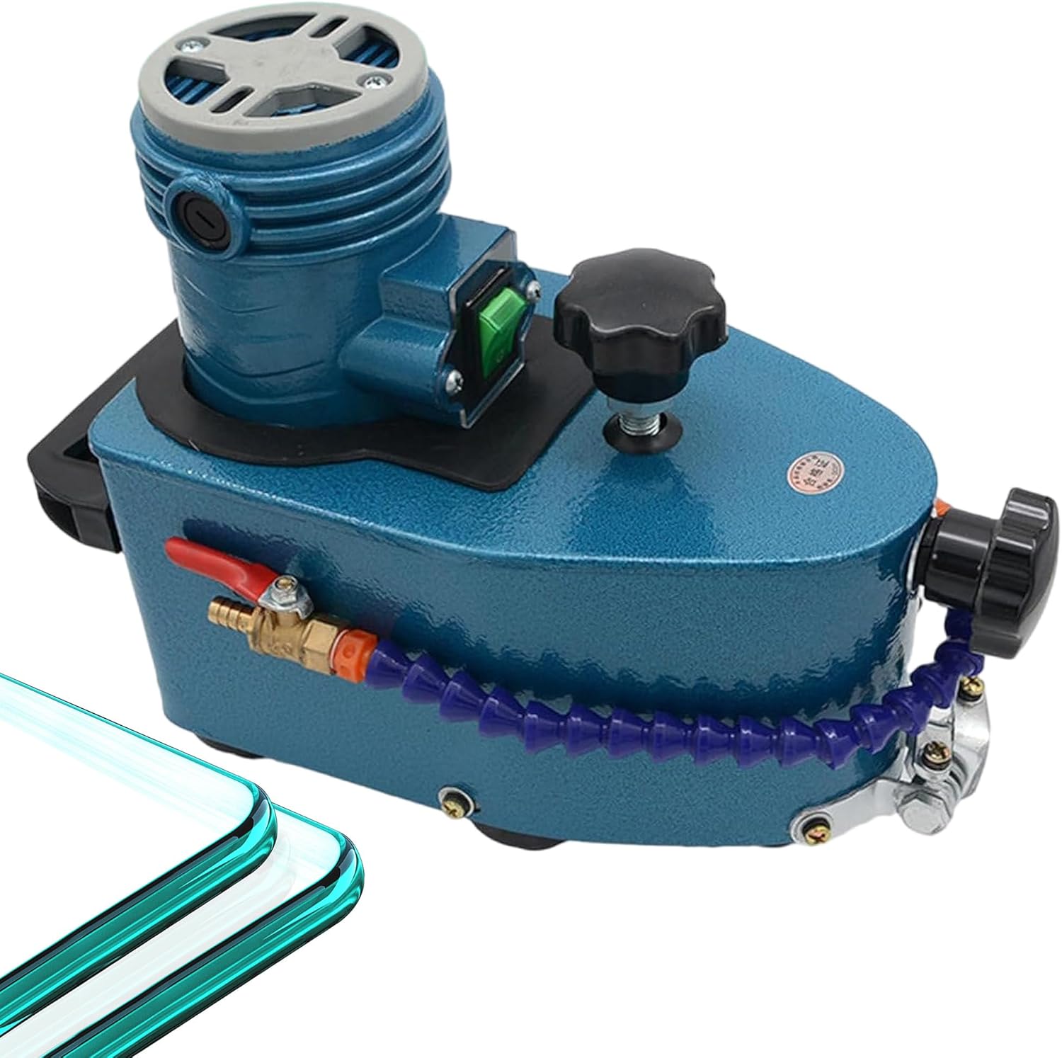 800W glass edge polisher, manual glass edge polisher, 8000 rpm, Straight, Round, handheld edge grinder, for glass,acrylic,marble,ceramic Blue-OnlyMachine