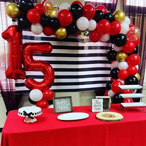 Miniatura 4 de Globos rojos del número 1, 40 pulgadas, grandes globos de aluminio con números del 0 al 9 para mujeres, globo de helio digital autoinflable para