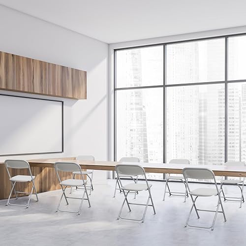 Miniatura 10 de susici Paquete de 10 sillas plegables de plástico negro, portátiles, apilables, comerciales, sillas plegables con marco de acero para el hogar,