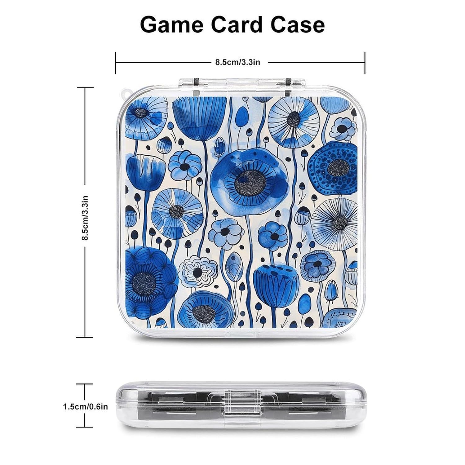 FodPand White Blue Ink Switch Game Case Holder with 12 Cartridge Slots & 2 Micro Sd Card Storage Slim Portable Cartridge Case Cover Hard Shell Storage Organizer Traveler Gift Accessory image 2
