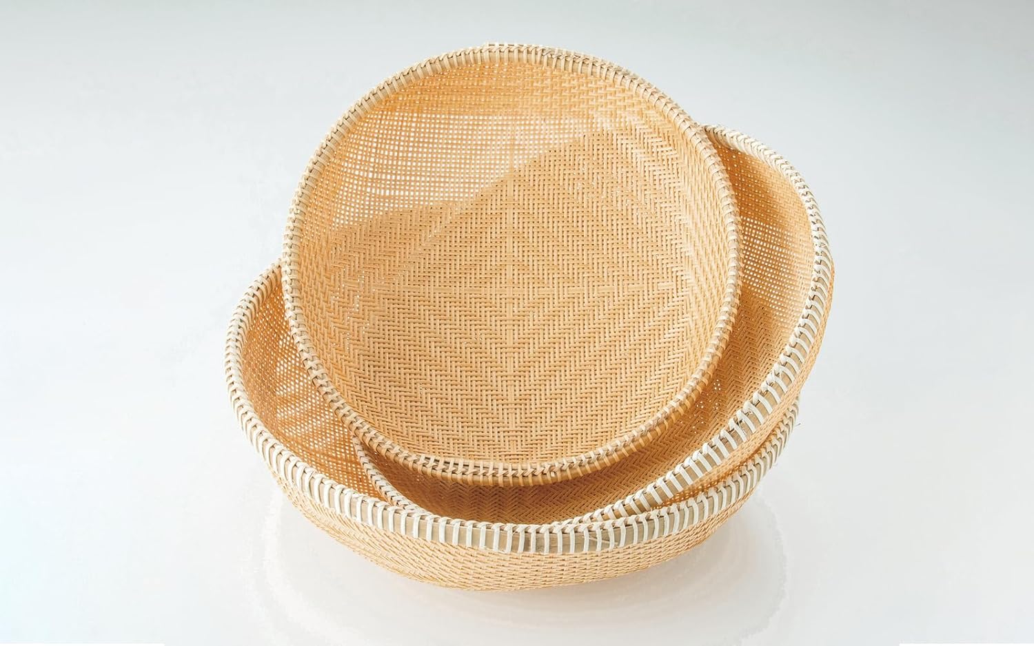 上細ヒゴ編み丸深ザル Φ29×H7.5cm 15-171M 【アクスタ】
