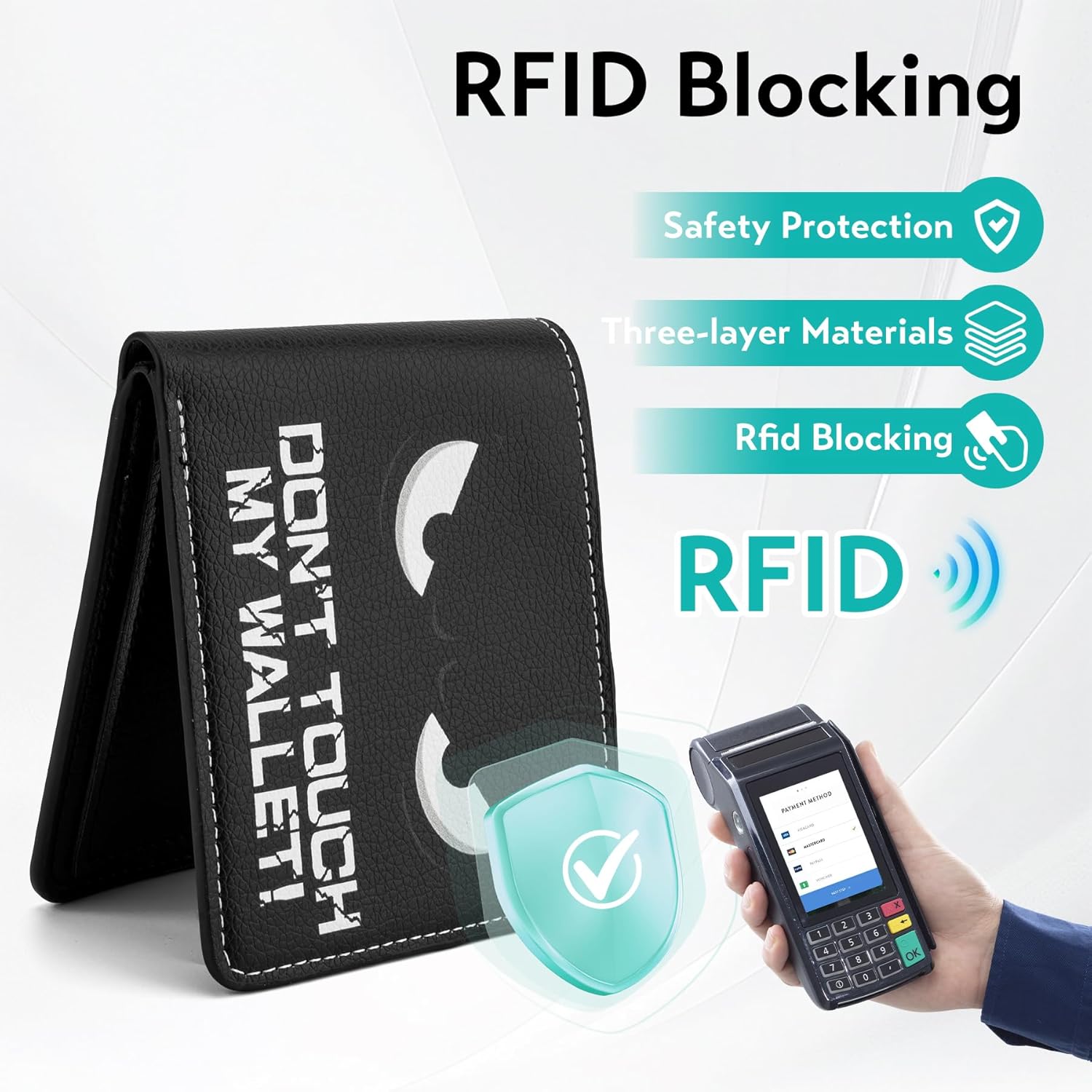 Kids Wallet for Boys, Birthday Gift for 5 6 7 8 9 10 11 12 Year Old Boys, Funny Leather Bifold Rfid Blocking Boy Wallet With Coin Pocket, Christmas Birthday Gift for Boy Girls Teen 4-15 Ages