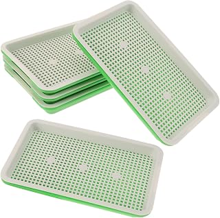 5 Sets Seed Germination Trays with Holes, Stackable Starter Tray Set