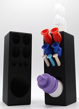 ScleraHub Contact Lens Organizer Wall Mount Scleral Lens Plunger Holder & Eye Drop Storage Dock with Adhesive Mount, Includes 2 Vented Insertion Tools for Bathroom Eye Care