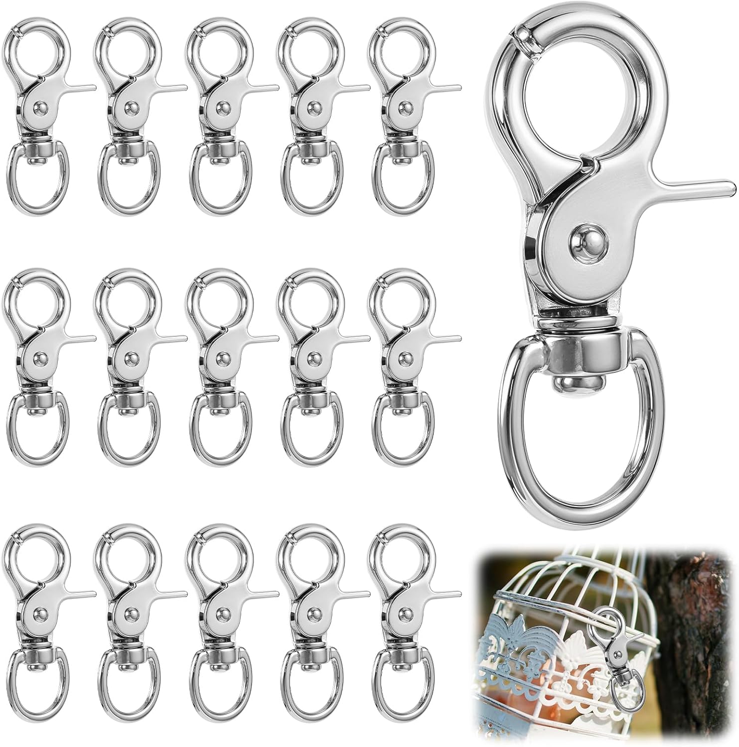15 Pcs Keychain Hook Clip, Snap Hooks, Swivel Snap Hook