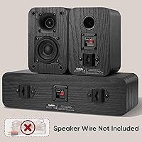 Vista 2 de Saiyin Sistema de Sonido Envolvente de Canal 5.0 para Cine en Casa 160 Vatios de Potencia Máxima Altavoces Pasivos con Grano de Madera Clásica