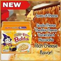 Vista 2 de COKOYAM Samyang Quattro Queso Caliente con sabor a pollo BULDAK Ramen 5 unidades 5.11 oz
