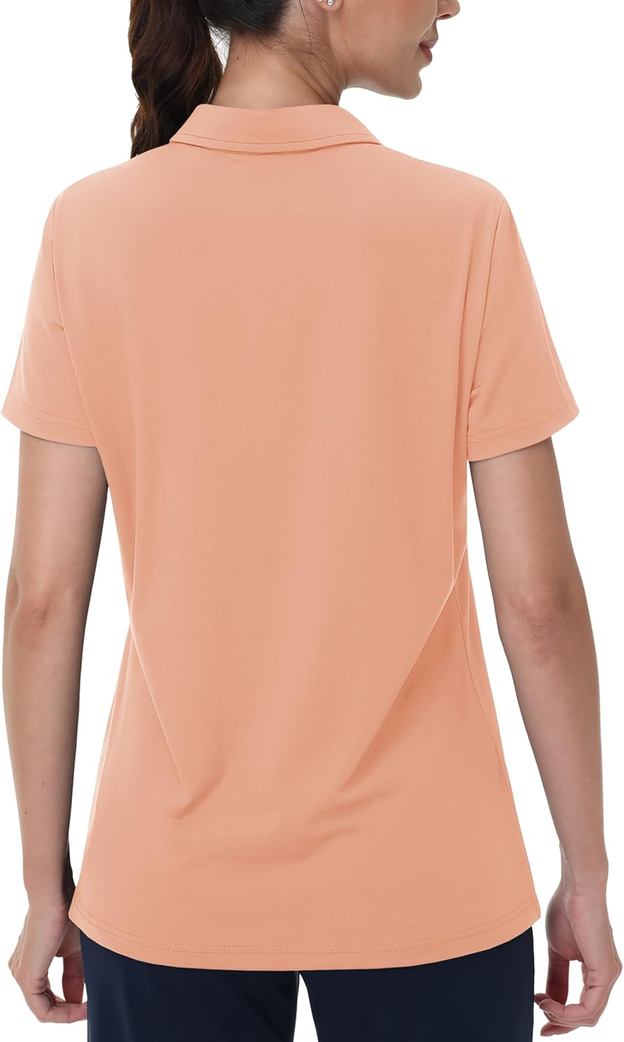 MAGCOMSEN Women's Golf Shirts Short Sleeve Polo Collared Tennis Shirt V Neck Quick Dry Sun Protection UPF 50+ - Image 2