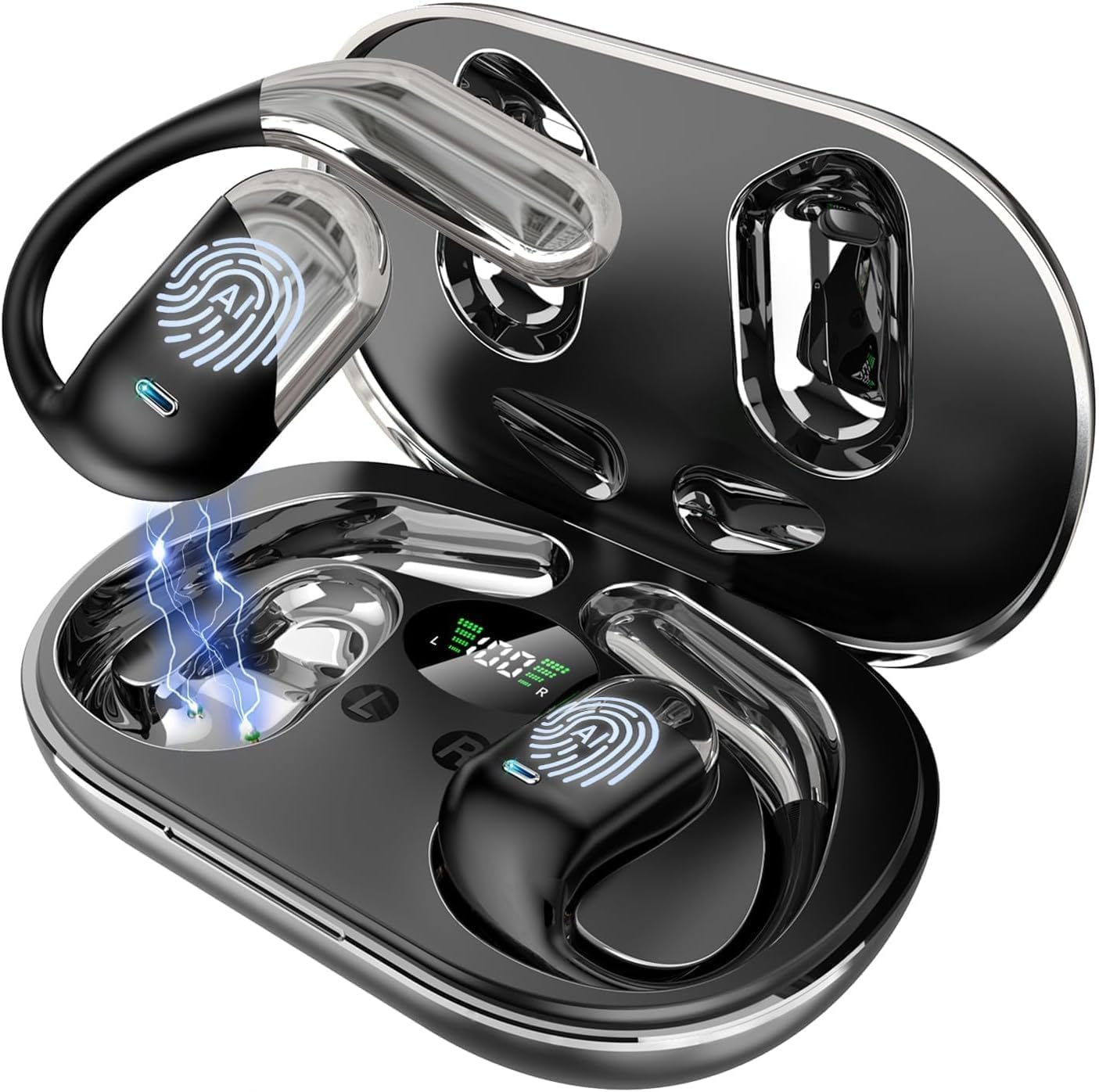 Photo 1 of Paekole Real-Time AI Translation Earbuds, 198 Language Translator Earbuds, Audifonos Traductores Inglés Español, 3-in-1 Translating Earbuds for Business, Travel, Language Learning, Bronze Black