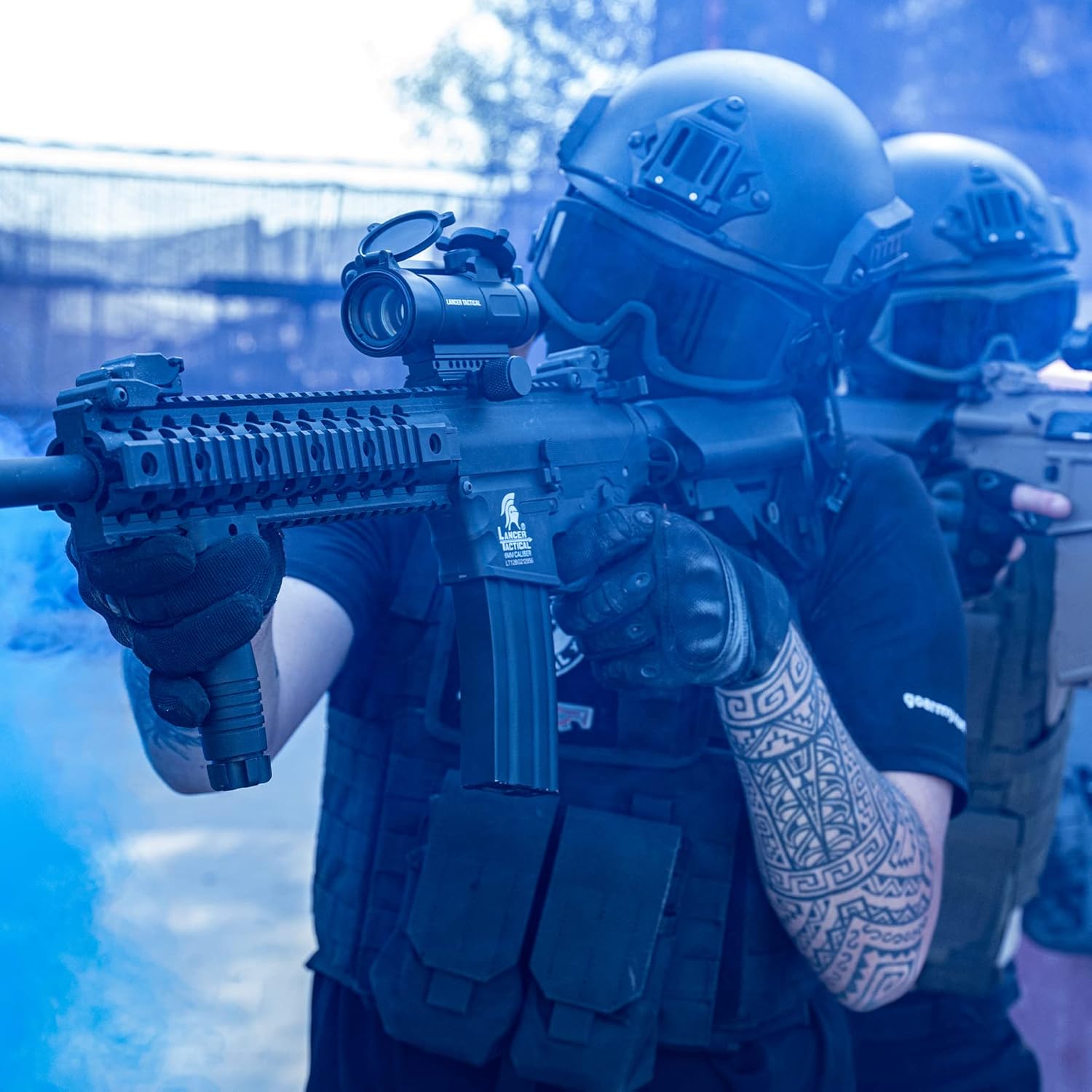 Lancer Tactical Gen 2 Airsoft Rifle HIGH FPS KeyMod M4 GEN 2 Polymer- Electric Full/Semi-Auto Airsoft EVO AEG Rifle Installed HIGH FPS with 0.20g BBS, Battery, Charger