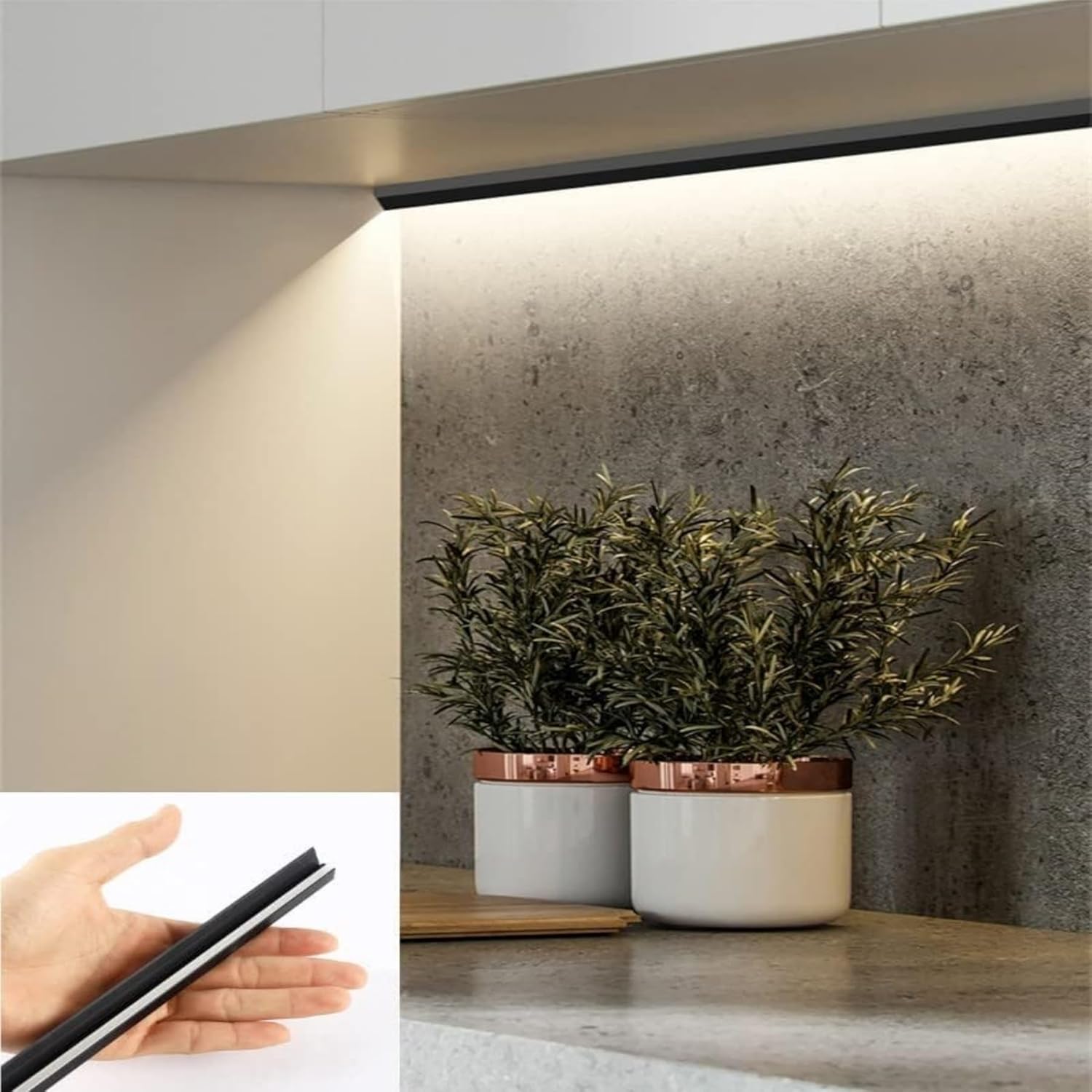10Pack 3.3Ft/1M Under Cabinet Light, Aluminum Channel LED Closet Lights with Silicone Cover, 45° Angle Super Slim Wardrobe Light, DIY LED Strip 4mm for Kitchen Closet Garage (LED strip not included)