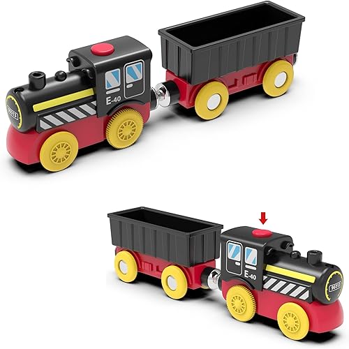 Miniatura 3 de Juguetes magnéticos de tren para pistas de madera, juego de tren de locomotora a batería compatible con Thomas & Friends, Brio, Chuggington